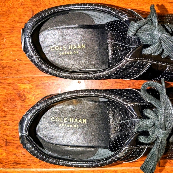 EUC COLE HAAN D44038 US 9B  Grand.OS Womens Black Leather Tennis Loafer Sneaker - Picture 6 of 10